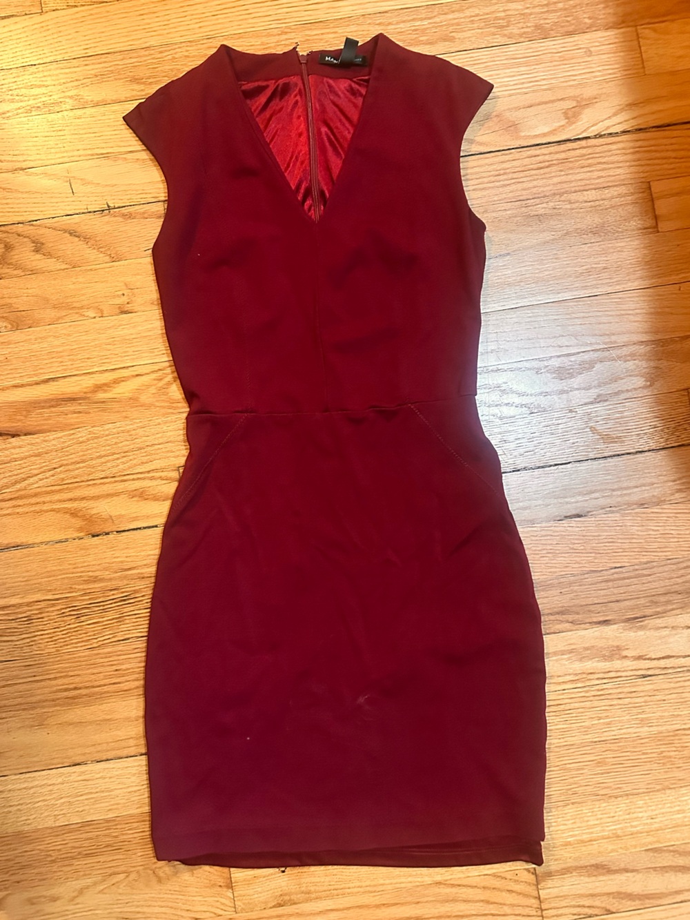 Mango Burgundy Sheath Dress XS